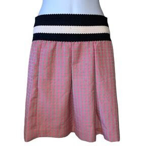 Anthropologie pink black & white Maeve Ballad Swing Skirt